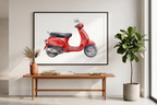 Vintage Scooter - Water Colour