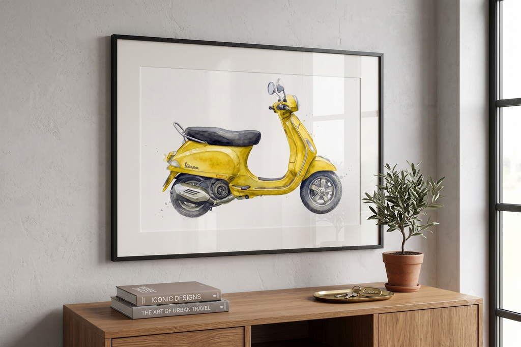 Vintage Scooter - Water Colour